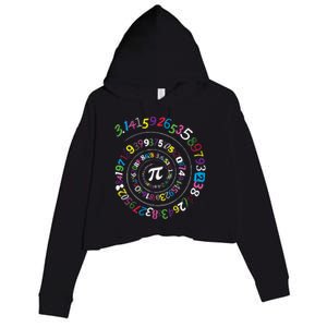 Pi Day Gift Spiral Pi Color Numbers Teacher Student Gift Crop Fleece Hoodie