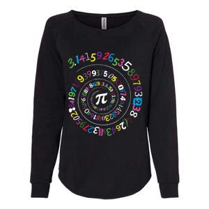 Pi Day Gift Spiral Pi Color Numbers Teacher Student Gift Womens California Wash Sweatshirt