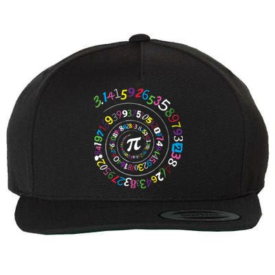 Pi Day Gift Spiral Pi Color Numbers Teacher Student Gift Wool Snapback Cap