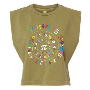 Pi Day Gift Spiral Pi Color Numbers Teacher Student Gift Garment-Dyed Women's Muscle Tee