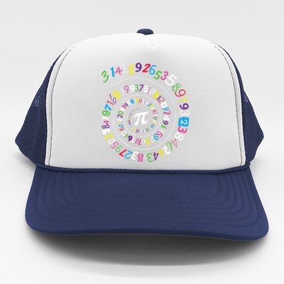 Pi Day Gift Spiral Pi Color Numbers Teacher Student Gift Trucker Hat