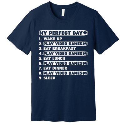 Perfect Day Gamer For Teen Brother Video Games Funny Premium T-Shirt