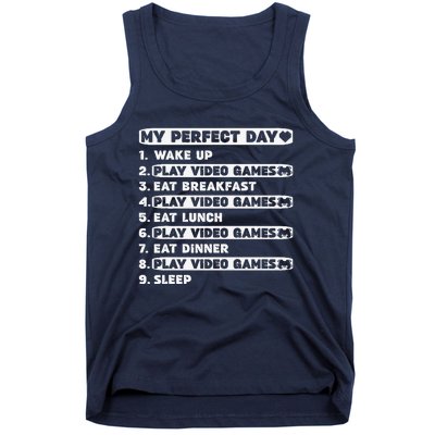 Perfect Day Gamer For Teen Brother Video Games Funny Tank Top