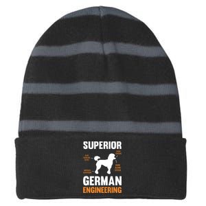 Poodle Dog Gifts Funny Superior German Engineering Striped Beanie with Solid Band