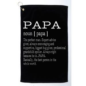 Papa Definition Grandpa Fathers Day Gifts Men Platinum Collection Golf Towel