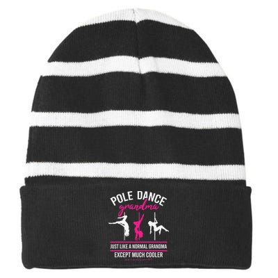 Pole Dance Grandma Dancer Mother's Day Pole Fitness Striped Beanie with Solid Band