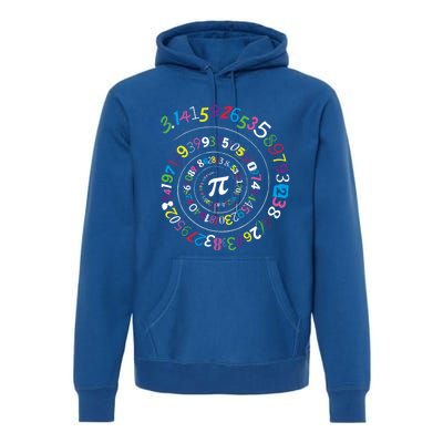 Pi Day Great Gift Spiral Pi Color Numbers Teacher Student Funny Gift Premium Hoodie