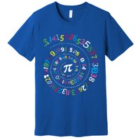 Pi Day Great Gift Spiral Pi Color Numbers Teacher Student Funny Gift Premium T-Shirt