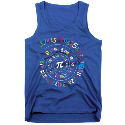 Pi Day Great Gift Spiral Pi Color Numbers Teacher Student Funny Gift Tank Top