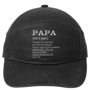 Papa Definition Grandpa FatherS Day 7-Panel Snapback Hat