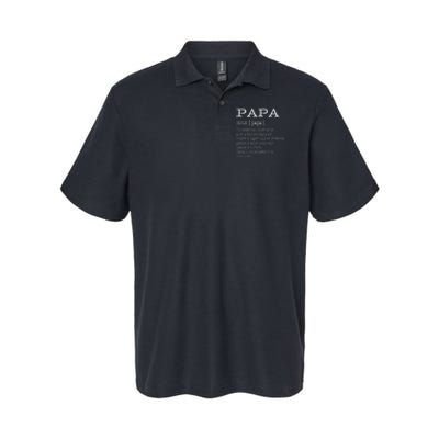 Papa Definition Grandpa FatherS Day Softstyle Adult Sport Polo