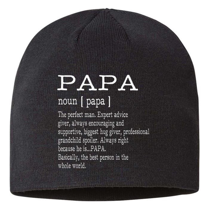 Papa Definition Grandpa FatherS Day Sustainable Beanie