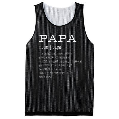 Papa Definition Grandpa FatherS Day Mesh Reversible Basketball Jersey Tank