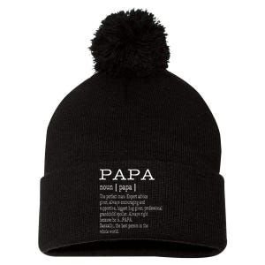 Papa Definition Grandpa FatherS Day Pom Pom 12in Knit Beanie