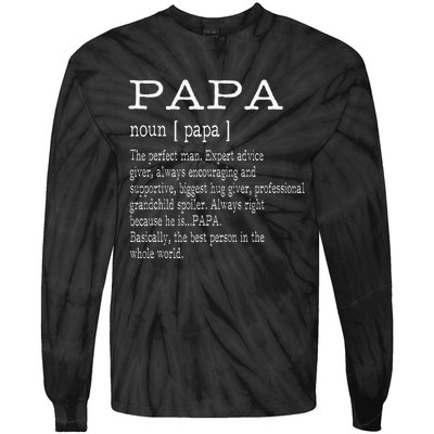 Papa Definition Grandpa FatherS Day Tie-Dye Long Sleeve Shirt