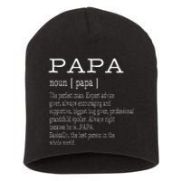 Papa Definition Grandpa FatherS Day Short Acrylic Beanie