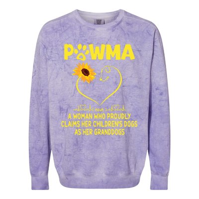 Pawma Definition Grandma Paw Mama Gift Funny For Dog Lovers  Colorblast Crewneck Sweatshirt