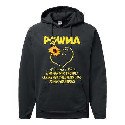 Pawma Definition Grandma Paw Mama Gift Funny For Dog Lovers  Performance Fleece Hoodie