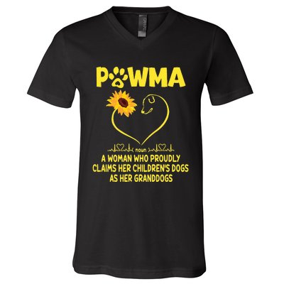 Pawma Definition Grandma Paw Mama Gift Funny For Dog Lovers  V-Neck T-Shirt