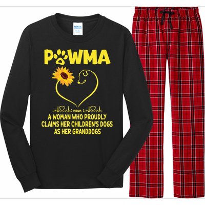 Pawma Definition Grandma Paw Mama Gift Funny For Dog Lovers  Long Sleeve Pajama Set