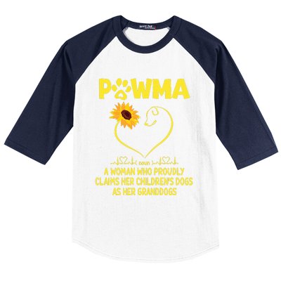 Pawma Definition Grandma Paw Mama Gift Funny For Dog Lovers  Baseball Sleeve Shirt