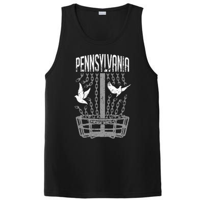 Pennsylvania Disc Golf Player Breaking Chains Birdie Gift PosiCharge Competitor Tank