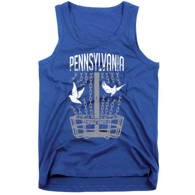 Pennsylvania Disc Golf Player Breaking Chains Birdie Gift Tank Top