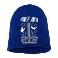 Pennsylvania Disc Golf Player Breaking Chains Birdie Gift Short Acrylic Beanie