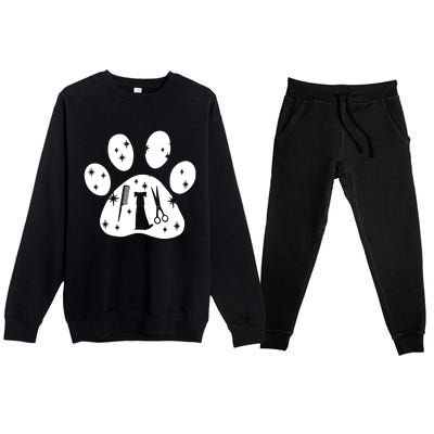 Paw Dog Groomer Premium Crewneck Sweatsuit Set