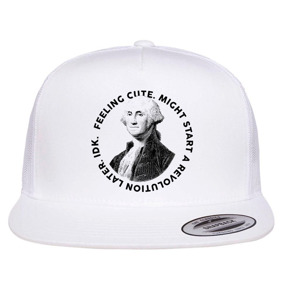 PresidentS Day George Washington Founding Feeling Cute Flat Bill Trucker Hat