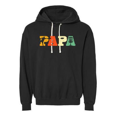 Papa Disc Golf Lover Frisbee Golfing Dad Father Sports Gifts Garment-Dyed Fleece Hoodie