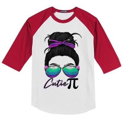 Pi Day Girl Wo Funny Math Teacher Cutie Pi Kids Colorblock Raglan Jersey