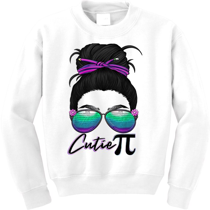 Pi Day Girl Wo Funny Math Teacher Cutie Pi Kids Sweatshirt