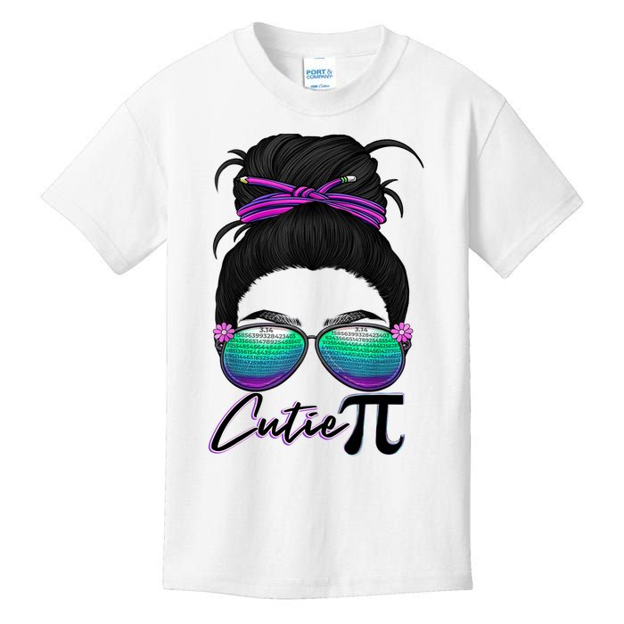 Pi Day Girl Wo Funny Math Teacher Cutie Pi Kids T-Shirt