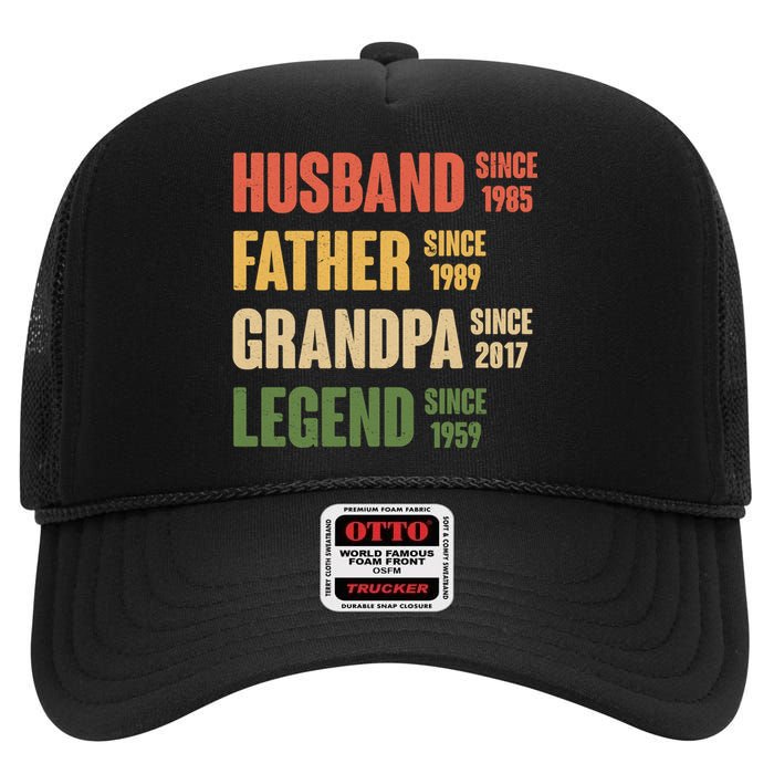 Personalized Dad Grandpa Gift Fathers Day Custom High Crown Mesh Back Trucker Hat