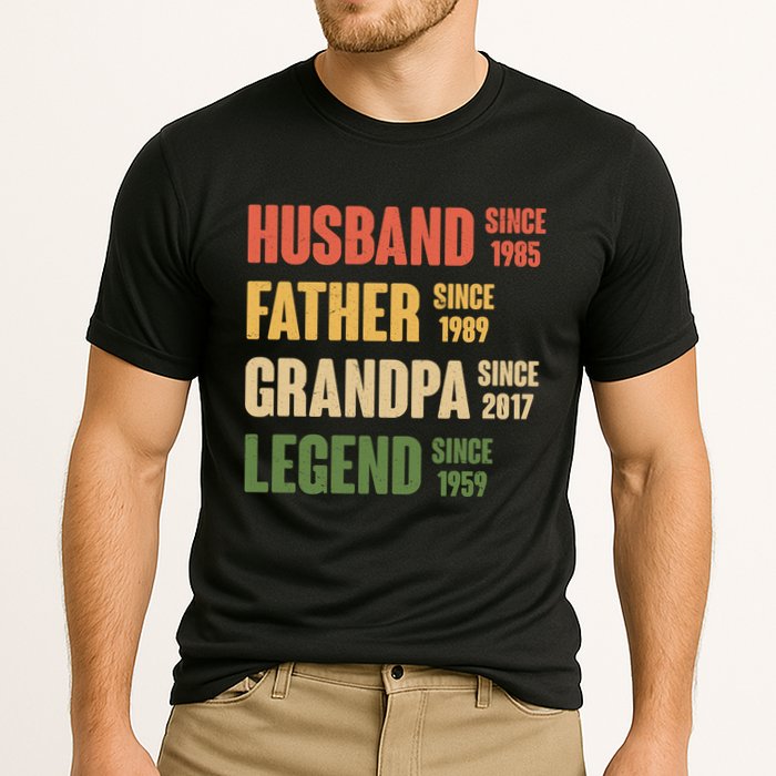 Personalized Dad Grandpa Gift Fathers Day Custom Cooling Performance Crew T-Shirt