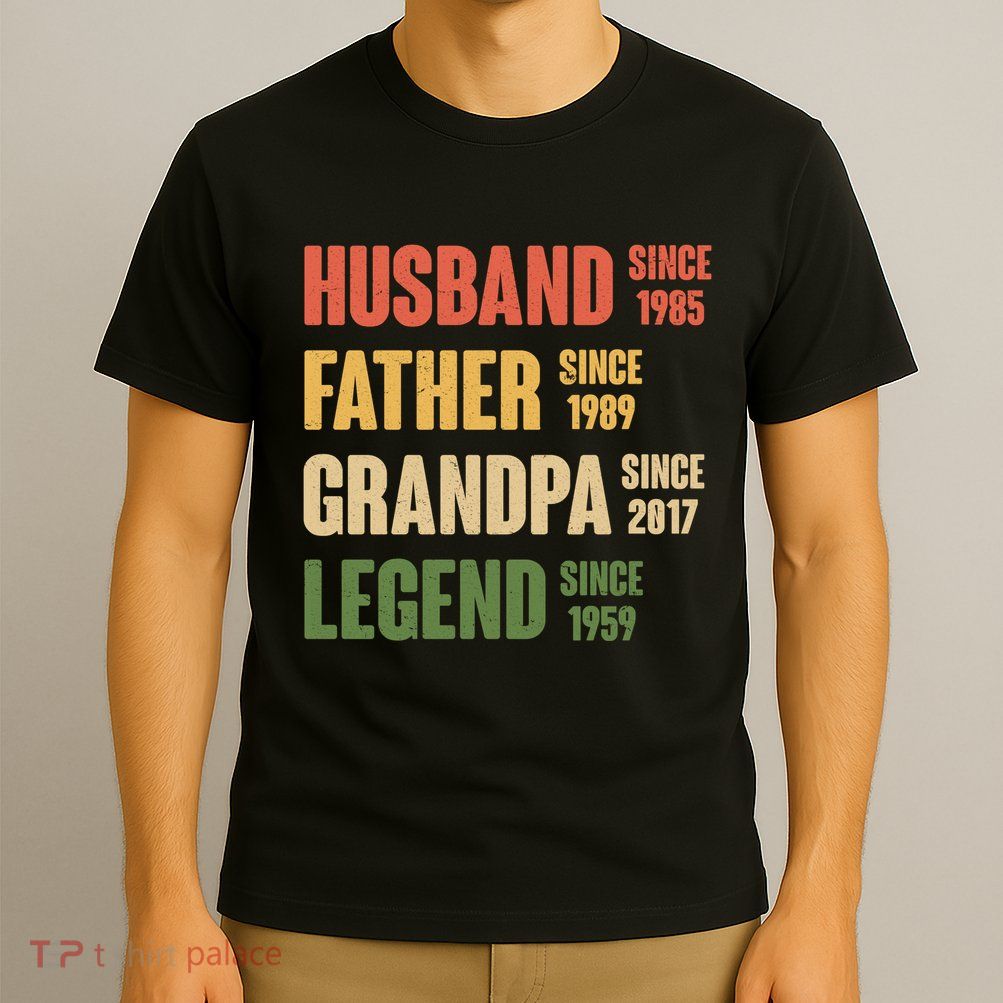 Personalized Dad Grandpa Gift Fathers Day Custom T-Shirt