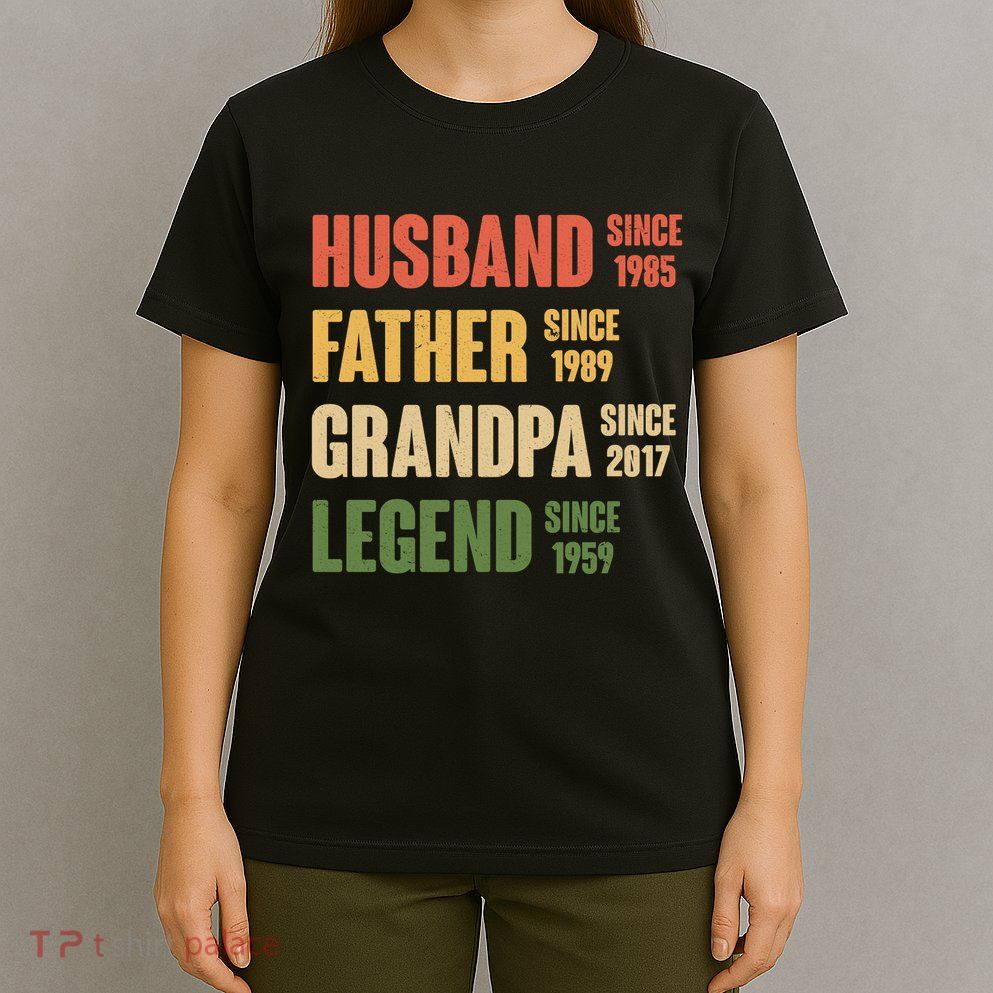 Personalized Dad Grandpa Gift Fathers Day Custom T-Shirt