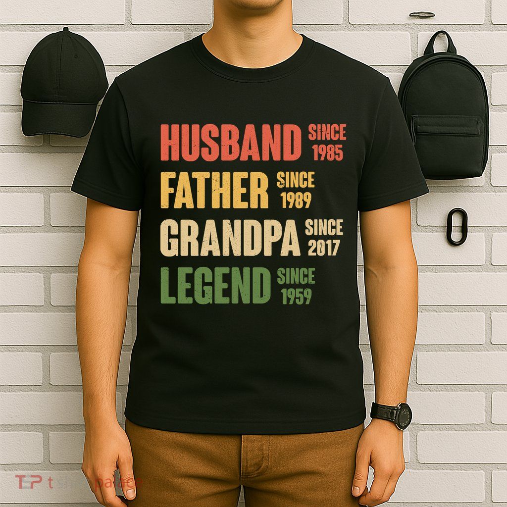 Personalized Dad Grandpa Gift Fathers Day Custom T-Shirt