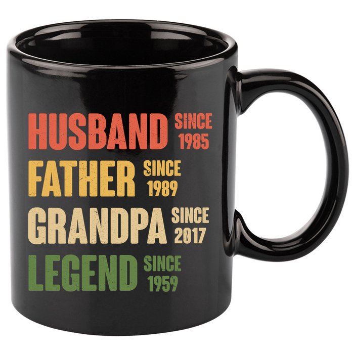 Personalized Dad Grandpa Gift Fathers Day Custom 11oz C Handle Ceramic Mug