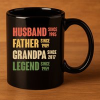 Personalized Dad Grandpa Gift Fathers Day Custom 11oz C Handle Ceramic Mug