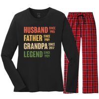 Personalized Dad Grandpa Gift Fathers Day Custom Women's Long Sleeve Flannel Pajama Set 