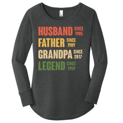 Personalized Dad Grandpa Gift Fathers Day Custom Women's Perfect Tri Tunic Long Sleeve Shirt