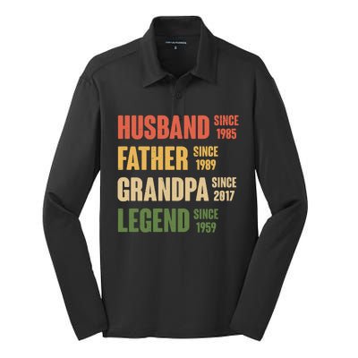 Personalized Dad Grandpa Gift Fathers Day Custom Silk Touch Performance Long Sleeve Polo