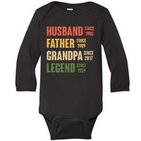 Personalized Dad Grandpa Gift Fathers Day Custom Baby Long Sleeve Bodysuit