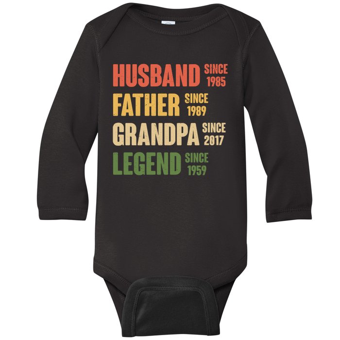 Personalized Dad Grandpa Gift Fathers Day Custom Baby Long Sleeve Bodysuit