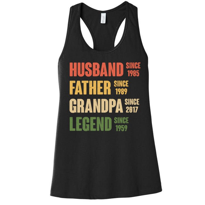 Personalized Dad Grandpa Gift Fathers Day Custom Women's Racerback Tank