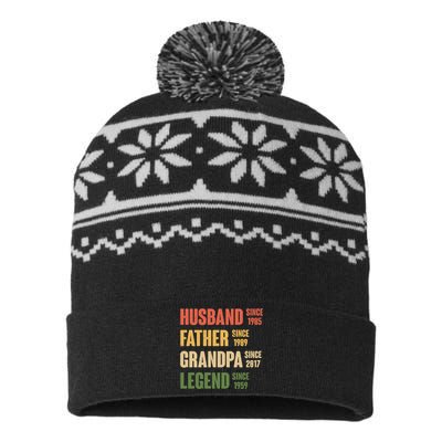 Personalized Dad Grandpa Gift Fathers Day Custom USA-Made Snowflake Beanie