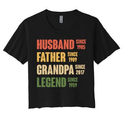 Personalized Dad Grandpa Gift Fathers Day Custom Women's Crop Top Tee