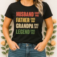 Personalized Dad Grandpa Gift Fathers Day Custom Womens T-Shirt
